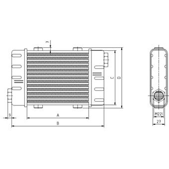 Chłodnica oleju Setrab SlimLine 6 żeber 250mm