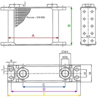 Chłodnica oleju Setrab Pro Line 13 żeber 358mm